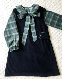 Corduroy jumper with bow top